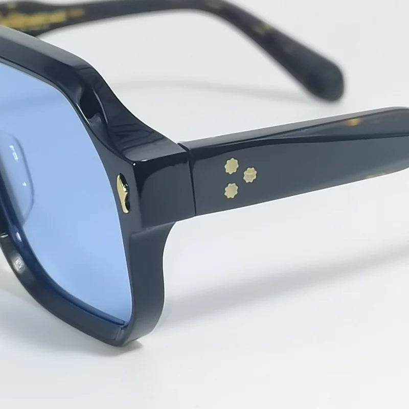 2025 Acetic acid Handmade CHALLENGERI large Square sunglasses Classic retro outdoor men's designer brand style UV400 glasses