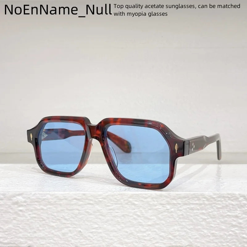 2025 Acetic acid Handmade CHALLENGERI large Square sunglasses Classic retro outdoor men's designer brand style UV400 glasses