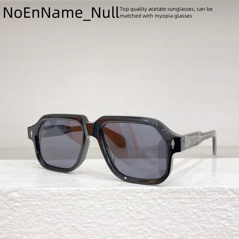 2025 Acetic acid Handmade CHALLENGERI large Square sunglasses Classic retro outdoor men's designer brand style UV400 glasses
