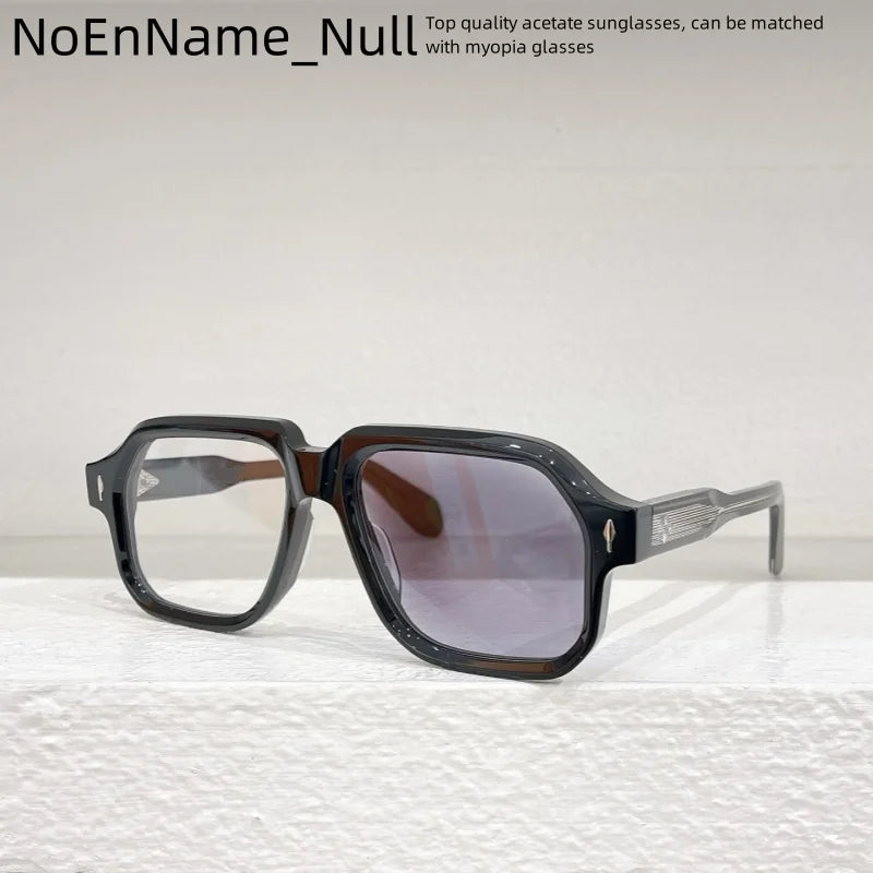 2025 Acetic acid Handmade CHALLENGERI large Square sunglasses Classic retro outdoor men's designer brand style UV400 glasses