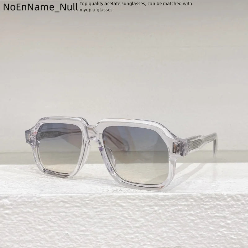 2025 Acetic acid Handmade CHALLENGERI large Square sunglasses Classic retro outdoor men's designer brand style UV400 glasses