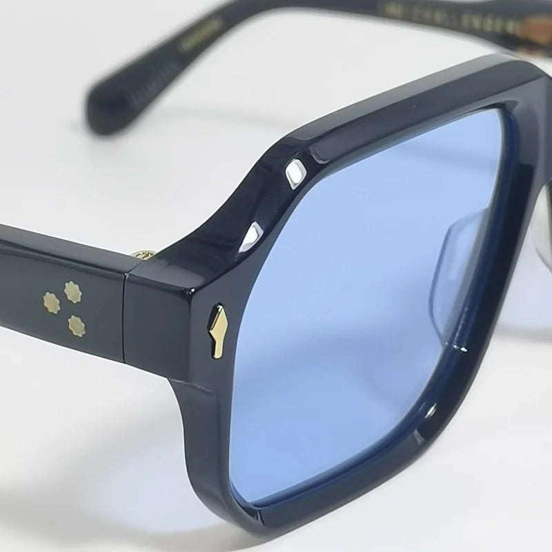 2025 Acetic acid Handmade CHALLENGERI large Square sunglasses Classic retro outdoor men's designer brand style UV400 glasses