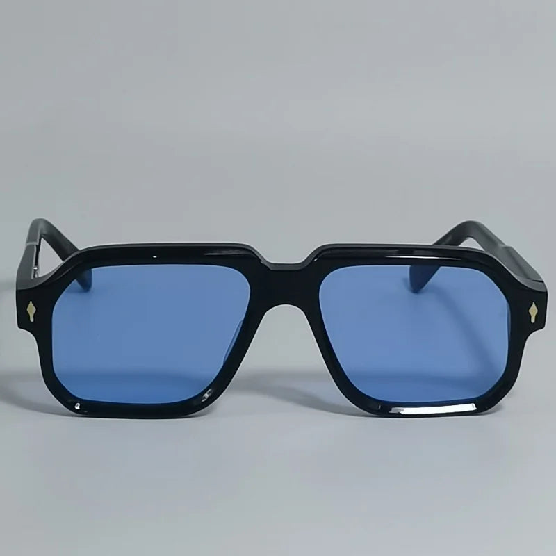 2025 Acetic acid Handmade CHALLENGERI large Square sunglasses Classic retro outdoor men's designer brand style UV400 glasses